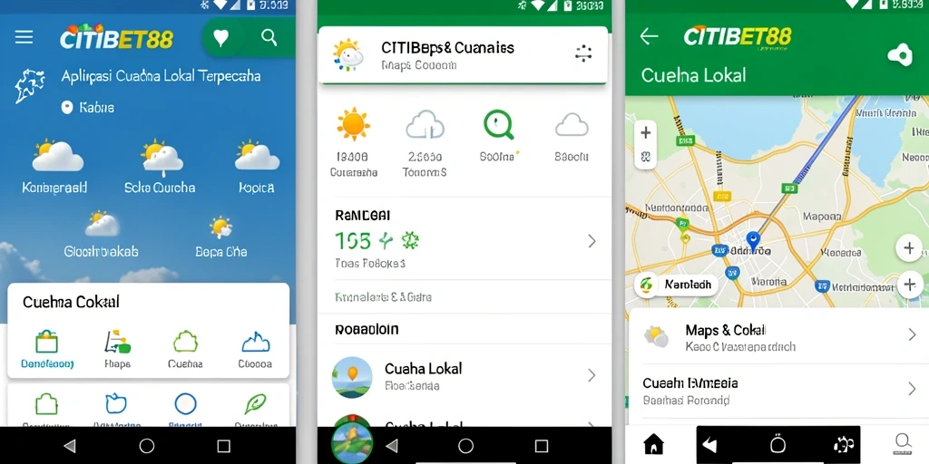 Tampilan antarmuka CITIBET88 menunjukkan informasi cuaca lokal yang jelas.