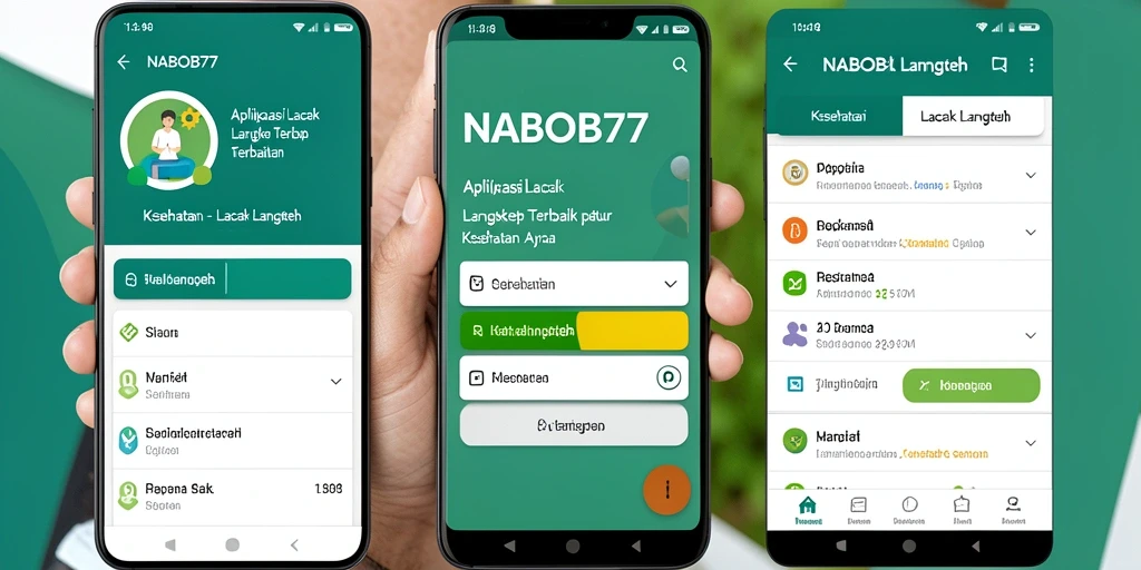 Tampilan antarmuka dan statistik langkah aplikasi NABOB77.